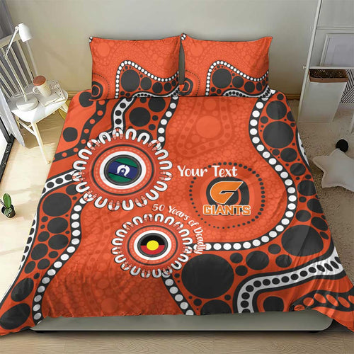Giants NAIDOC 2026 Personalised Bedding Set 50 Years of Deadly Aboriginal Art