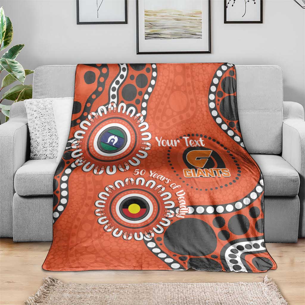 Giants NAIDOC 2026 Personalised Blanket 50 Years of Deadly Aboriginal Art