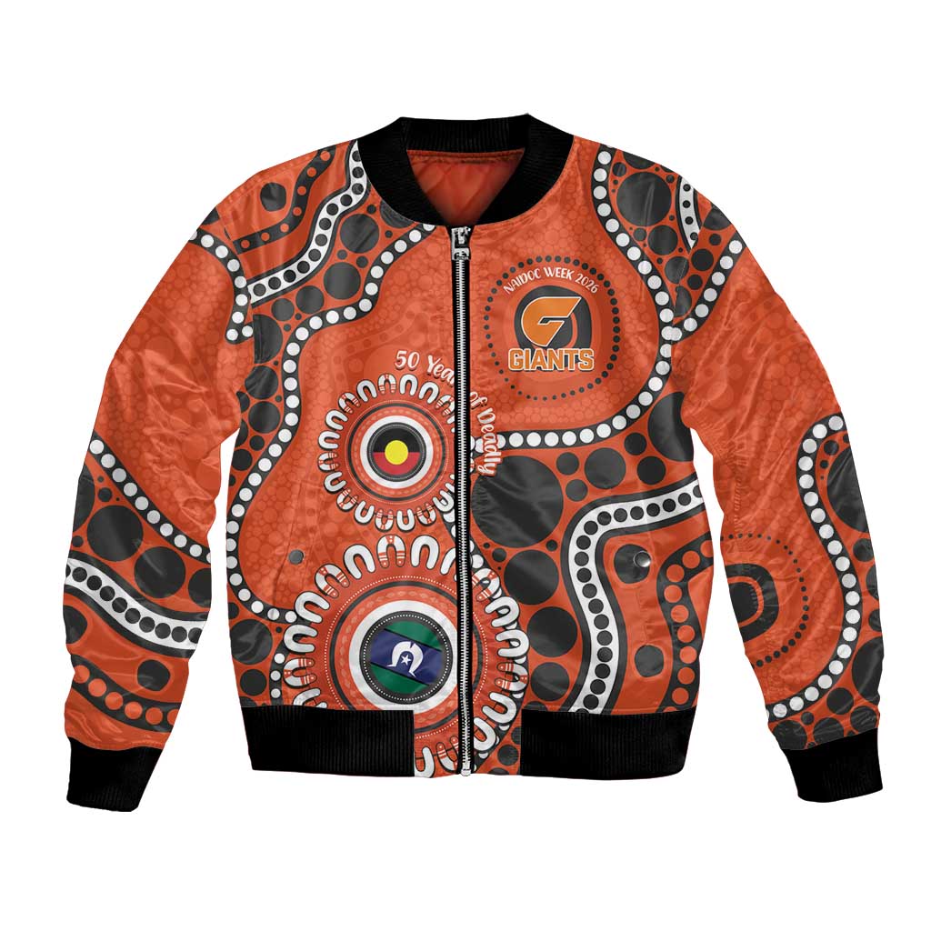 Giants NAIDOC 2026 Personalised Bomber Jacket 50 Years of Deadly Aboriginal Art