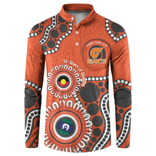 Giants NAIDOC 2026 Personalised Button Sweatshirt 50 Years of Deadly Aboriginal Art