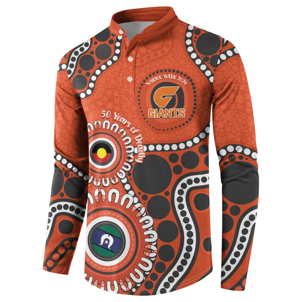 Giants NAIDOC 2026 Personalised Button Sweatshirt 50 Years of Deadly Aboriginal Art