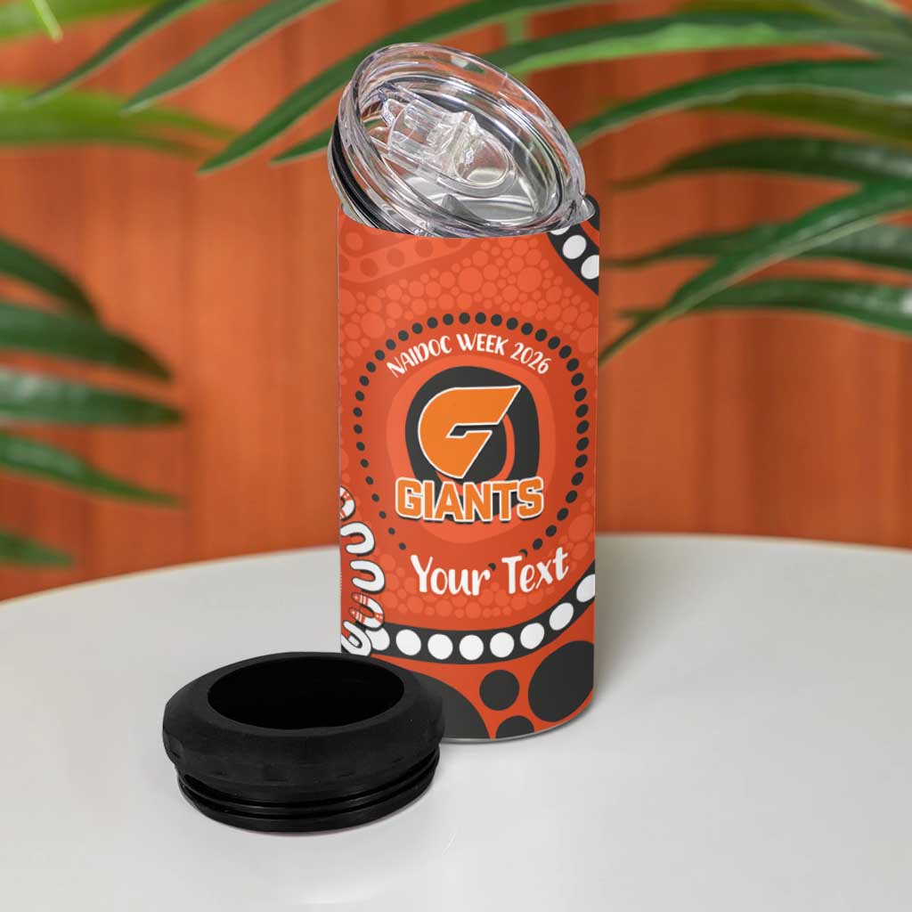 Giants NAIDOC 2026 Personalised 4 in 1 Can Cooler Tumbler 50 Years of Deadly Aboriginal Art