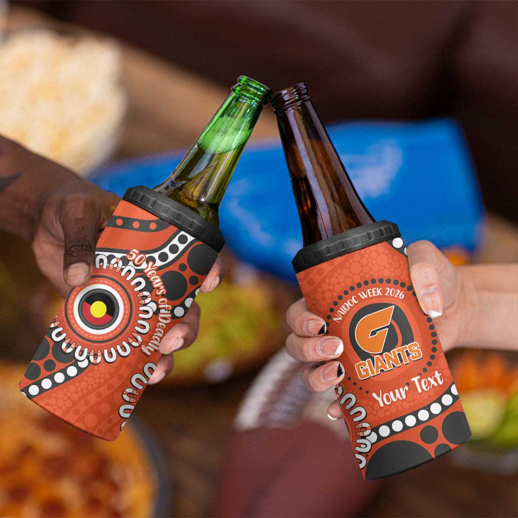 Giants NAIDOC 2026 Personalised 4 in 1 Can Cooler Tumbler 50 Years of Deadly Aboriginal Art