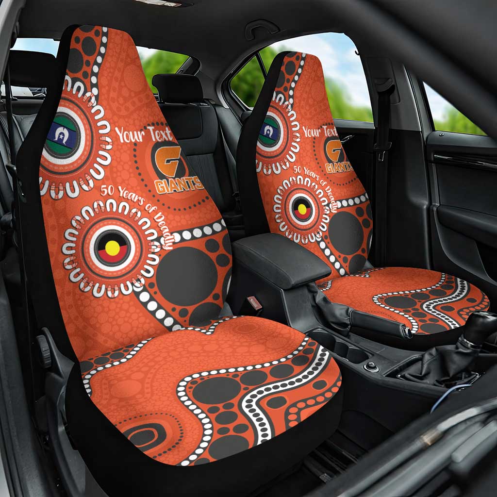 Giants NAIDOC 2026 Personalised Car Seat Cover 50 Years of Deadly Aboriginal Art