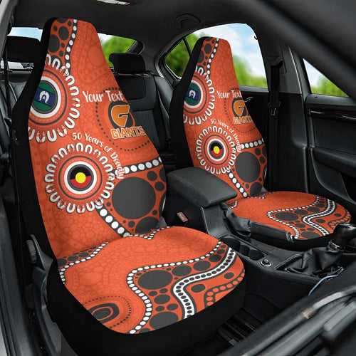 Giants NAIDOC 2026 Personalised Car Seat Cover 50 Years of Deadly Aboriginal Art
