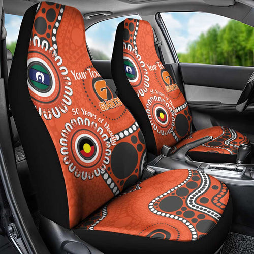 Giants NAIDOC 2026 Personalised Car Seat Cover 50 Years of Deadly Aboriginal Art