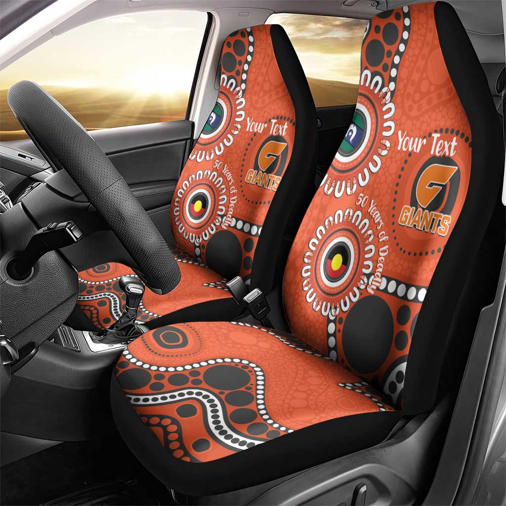 Giants NAIDOC 2026 Personalised Car Seat Cover 50 Years of Deadly Aboriginal Art