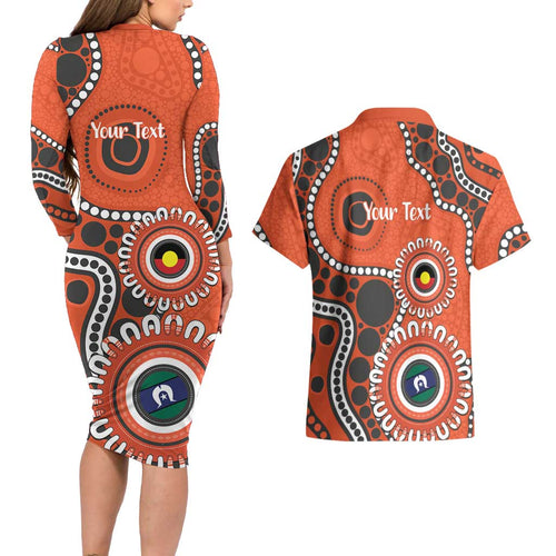 Giants NAIDOC 2026 Personalised Couples Matching Long Sleeve Bodycon Dress and Hawaiian Shirt 50 Years of Deadly Aboriginal Art