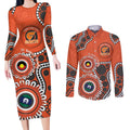 Giants NAIDOC 2026 Personalised Couples Matching Long Sleeve Bodycon Dress and Long Sleeve Button Shirt 50 Years of Deadly Aboriginal Art