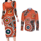 Giants NAIDOC 2026 Personalised Couples Matching Long Sleeve Bodycon Dress and Long Sleeve Button Shirt 50 Years of Deadly Aboriginal Art