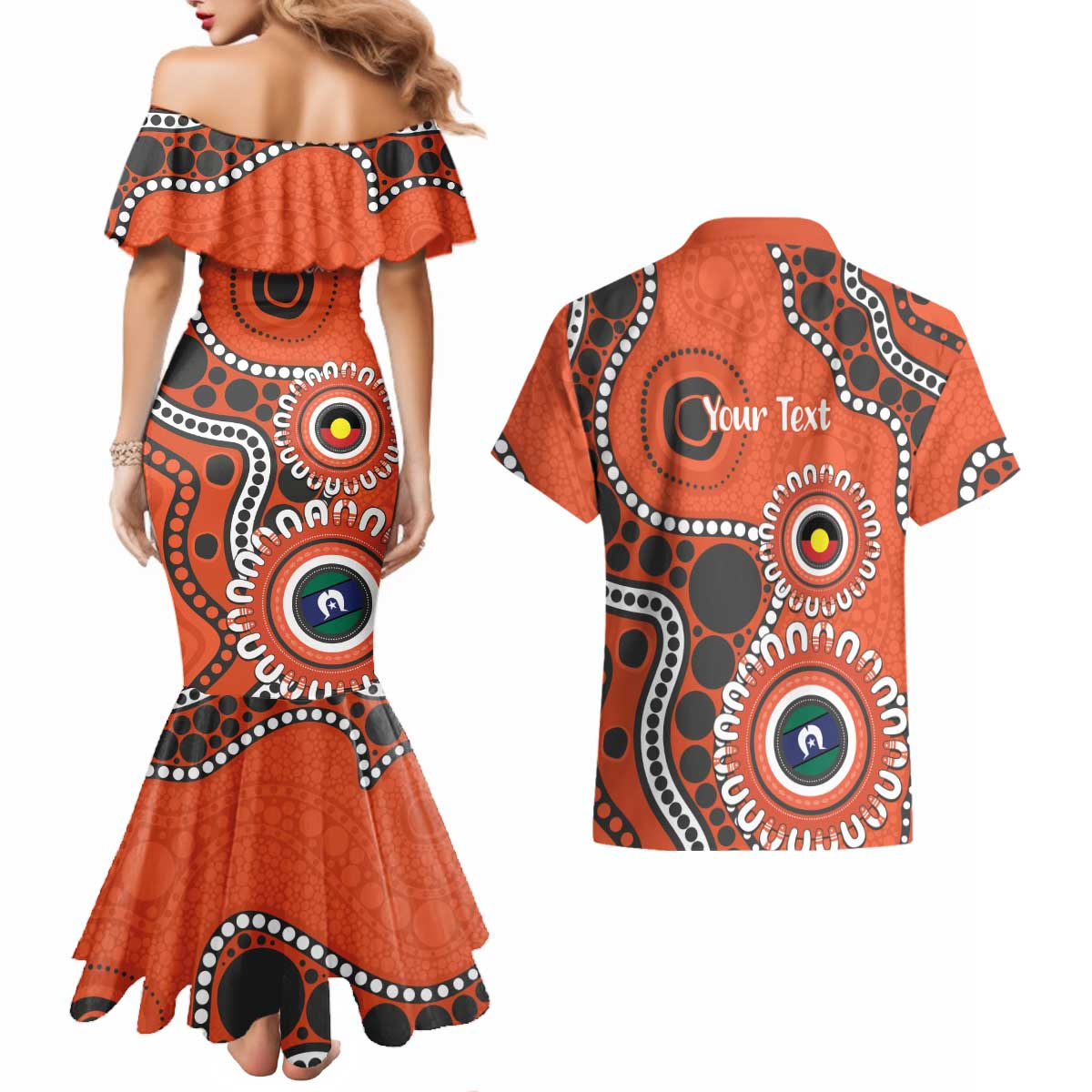 Giants NAIDOC 2026 Personalised Couples Matching Mermaid Dress and Hawaiian Shirt 50 Years of Deadly Aboriginal Art