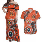 Giants NAIDOC 2026 Personalised Couples Matching Off Shoulder Maxi Dress and Hawaiian Shirt 50 Years of Deadly Aboriginal Art