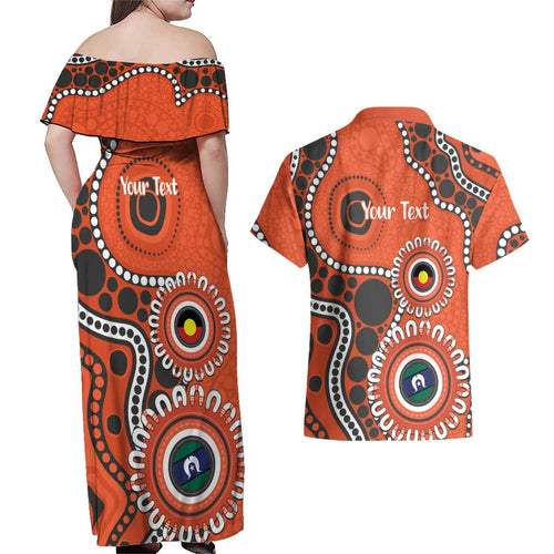 Giants NAIDOC 2026 Personalised Couples Matching Off Shoulder Maxi Dress and Hawaiian Shirt 50 Years of Deadly Aboriginal Art