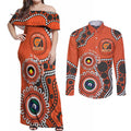 Giants NAIDOC 2026 Personalised Couples Matching Off Shoulder Maxi Dress and Long Sleeve Button Shirt 50 Years of Deadly Aboriginal Art