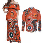 Giants NAIDOC 2026 Personalised Couples Matching Off Shoulder Maxi Dress and Long Sleeve Button Shirt 50 Years of Deadly Aboriginal Art