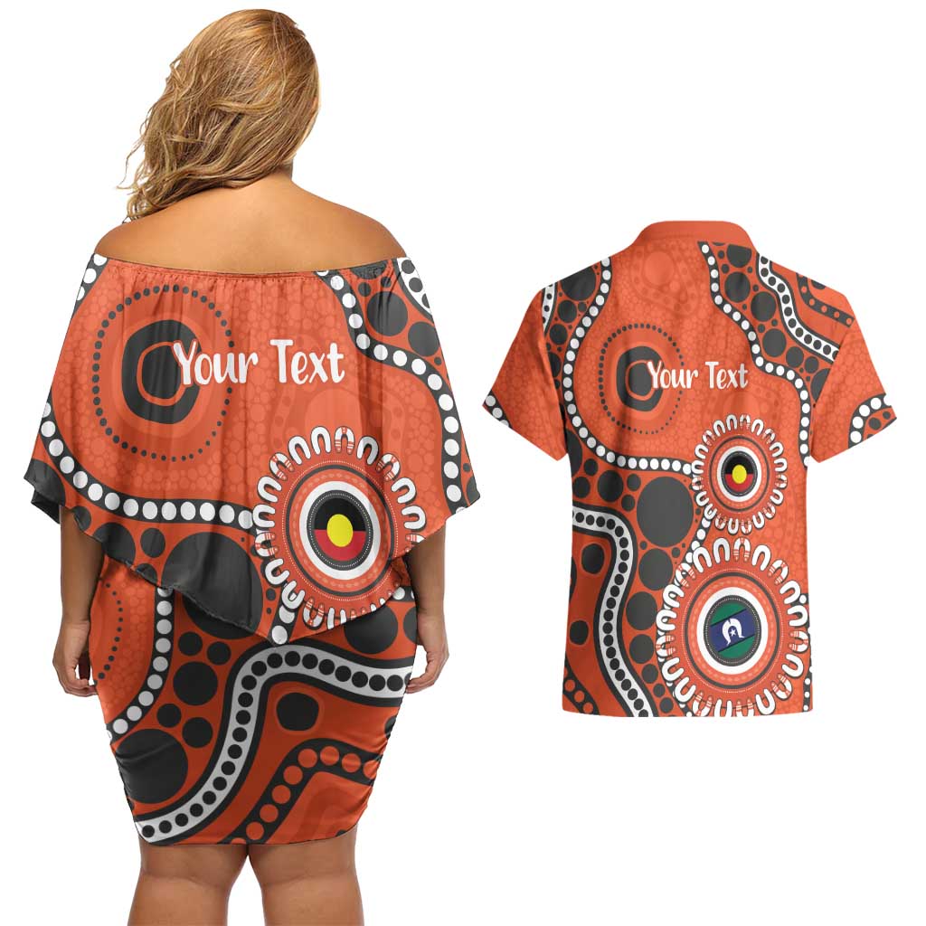 Giants NAIDOC 2026 Personalised Couples Matching Off Shoulder Short Dress and Hawaiian Shirt 50 Years of Deadly Aboriginal Art