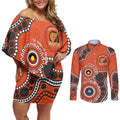 Giants NAIDOC 2026 Personalised Couples Matching Off Shoulder Short Dress and Long Sleeve Button Shirt 50 Years of Deadly Aboriginal Art