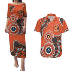 Giants NAIDOC 2026 Personalised Couples Matching Puletasi and Hawaiian Shirt 50 Years of Deadly Aboriginal Art