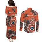 Giants NAIDOC 2026 Personalised Couples Matching Puletasi and Long Sleeve Button Shirt 50 Years of Deadly Aboriginal Art