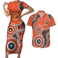 Giants NAIDOC 2026 Personalised Couples Matching Short Sleeve Bodycon Dress and Hawaiian Shirt 50 Years of Deadly Aboriginal Art