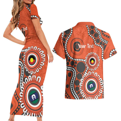 Giants NAIDOC 2026 Personalised Couples Matching Short Sleeve Bodycon Dress and Hawaiian Shirt 50 Years of Deadly Aboriginal Art
