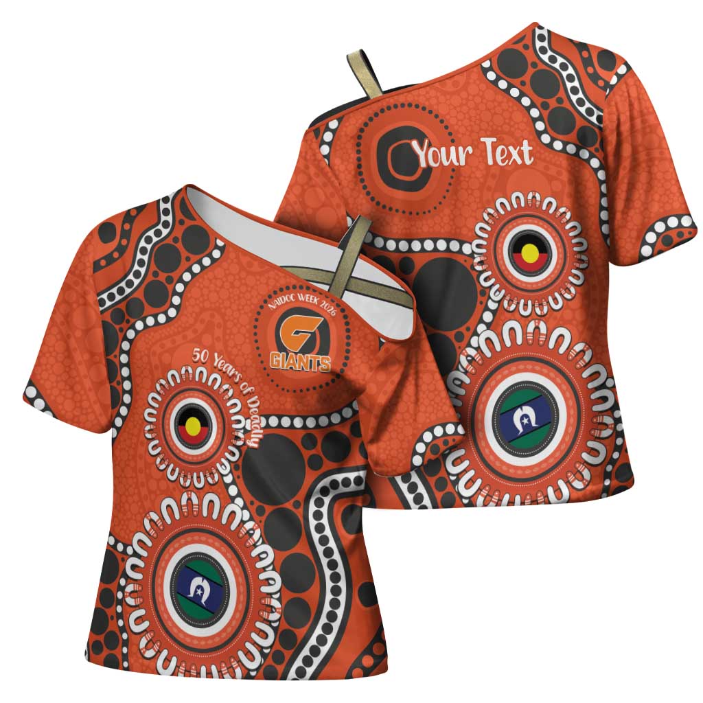 Giants NAIDOC 2026 Personalised Cross Shoulder Shirt 50 Years of Deadly Aboriginal Art