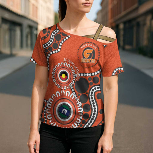 Giants NAIDOC 2026 Personalised Cross Shoulder Shirt 50 Years of Deadly Aboriginal Art