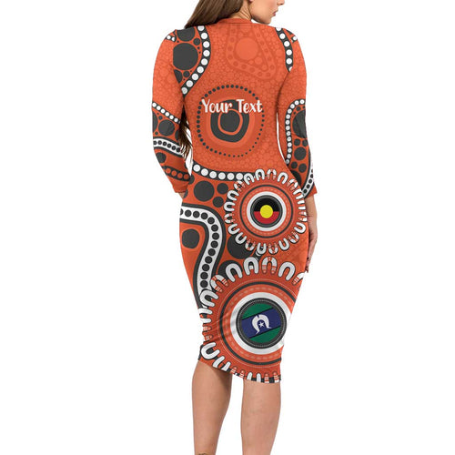 Giants NAIDOC 2026 Personalised Family Matching Long Sleeve Bodycon Dress and Hawaiian Shirt 50 Years of Deadly Aboriginal Art