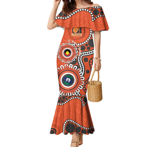 Giants NAIDOC 2026 Personalised Family Matching Mermaid Dress and Hawaiian Shirt 50 Years of Deadly Aboriginal Art
