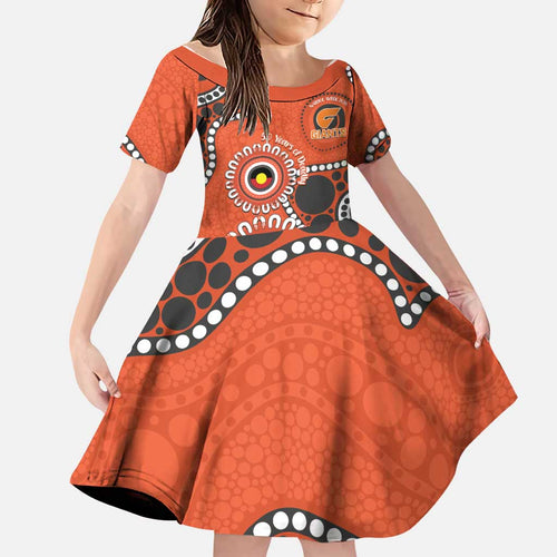 Giants NAIDOC 2026 Personalised Family Matching Off The Shoulder Long Sleeve Dress and Hawaiian Shirt 50 Years of Deadly Aboriginal Art
