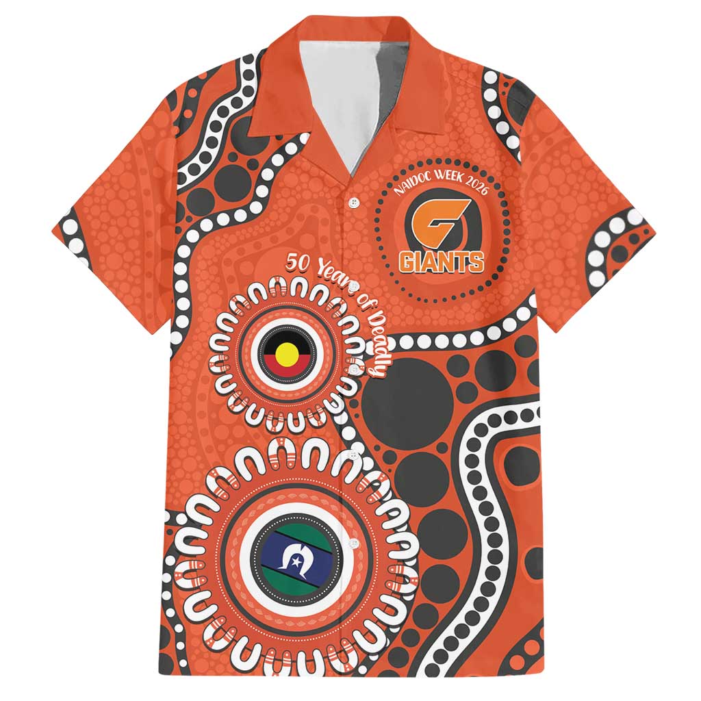 Giants NAIDOC 2026 Personalised Hawaiian Shirt 50 Years of Deadly Aboriginal Art