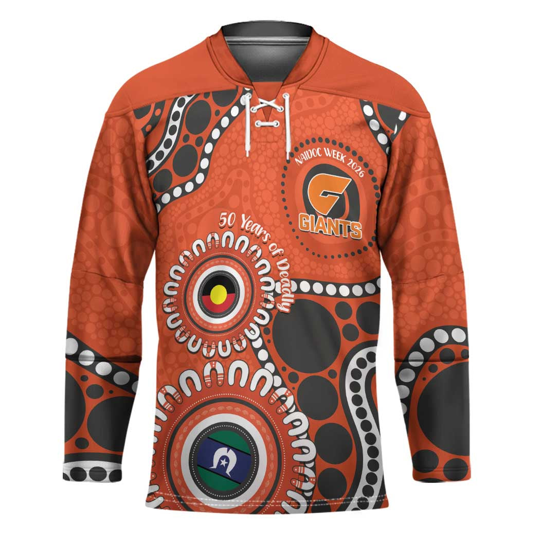 Giants NAIDOC 2026 Personalised Hockey Jersey 50 Years of Deadly Aboriginal Art