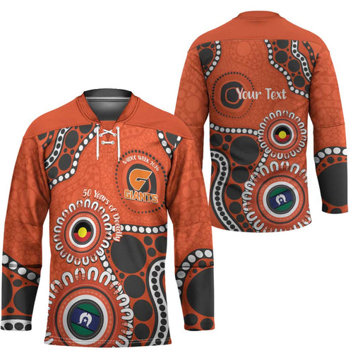 Giants NAIDOC 2026 Personalised Hockey Jersey 50 Years of Deadly Aboriginal Art