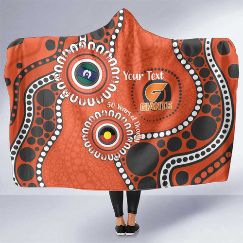 Giants NAIDOC 2026 Personalised Hooded Blanket 50 Years of Deadly Aboriginal Art
