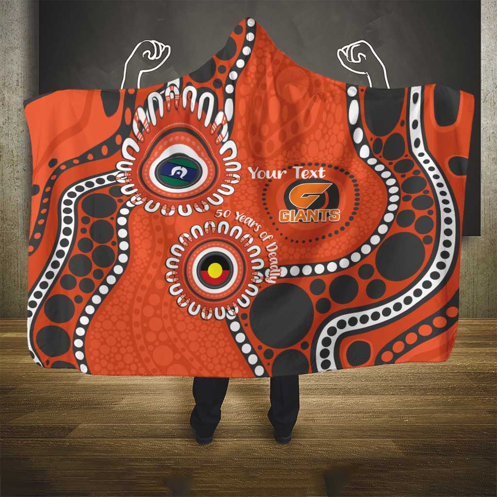 Giants NAIDOC 2026 Personalised Hooded Blanket 50 Years of Deadly Aboriginal Art