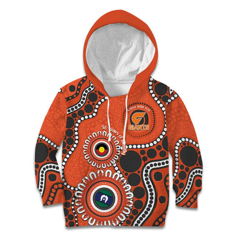 Giants NAIDOC 2026 Personalised Kid Hoodie 50 Years of Deadly Aboriginal Art