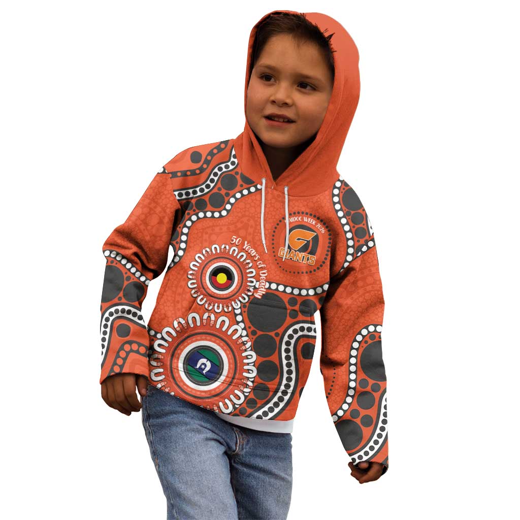 Giants NAIDOC 2026 Personalised Kid Hoodie 50 Years of Deadly Aboriginal Art
