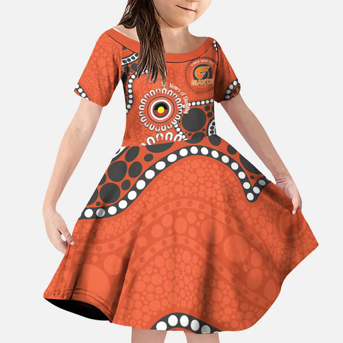 Giants NAIDOC 2026 Personalised Kid Short Sleeve Dress 50 Years of Deadly Aboriginal Art