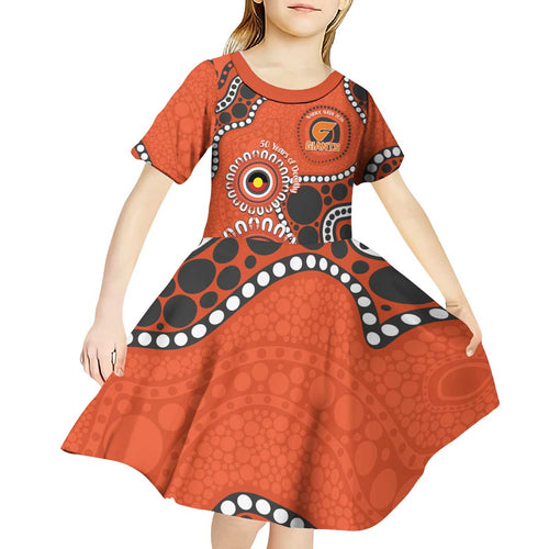 Giants NAIDOC 2026 Personalised Kid Short Sleeve Dress 50 Years of Deadly Aboriginal Art