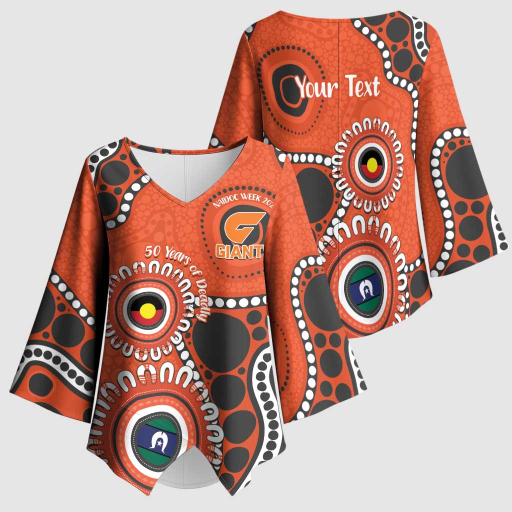 Giants NAIDOC 2026 Personalised Kimono Sleeve Blouse 50 Years of Deadly Aboriginal Art