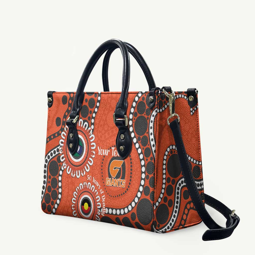Giants NAIDOC 2026 Personalised Leather Bag 50 Years of Deadly Aboriginal Art