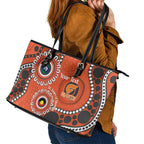 Giants NAIDOC 2026 Personalised Leather Tote Bag 50 Years of Deadly Aboriginal Art
