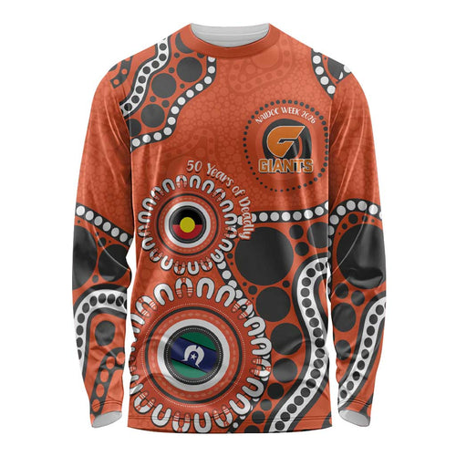 Giants NAIDOC 2026 Personalised Long Sleeve Shirt 50 Years of Deadly Aboriginal Art