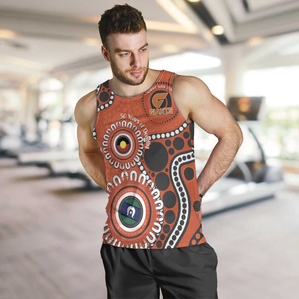 Giants NAIDOC 2026 Personalised Men Tank Top 50 Years of Deadly Aboriginal Art