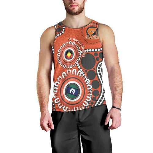 Giants NAIDOC 2026 Personalised Men Tank Top 50 Years of Deadly Aboriginal Art