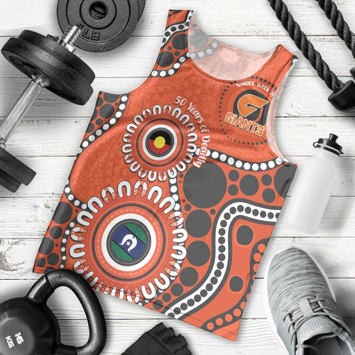Giants NAIDOC 2026 Personalised Men Tank Top 50 Years of Deadly Aboriginal Art