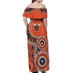 Giants NAIDOC 2026 Personalised Off Shoulder Maxi Dress 50 Years of Deadly Aboriginal Art