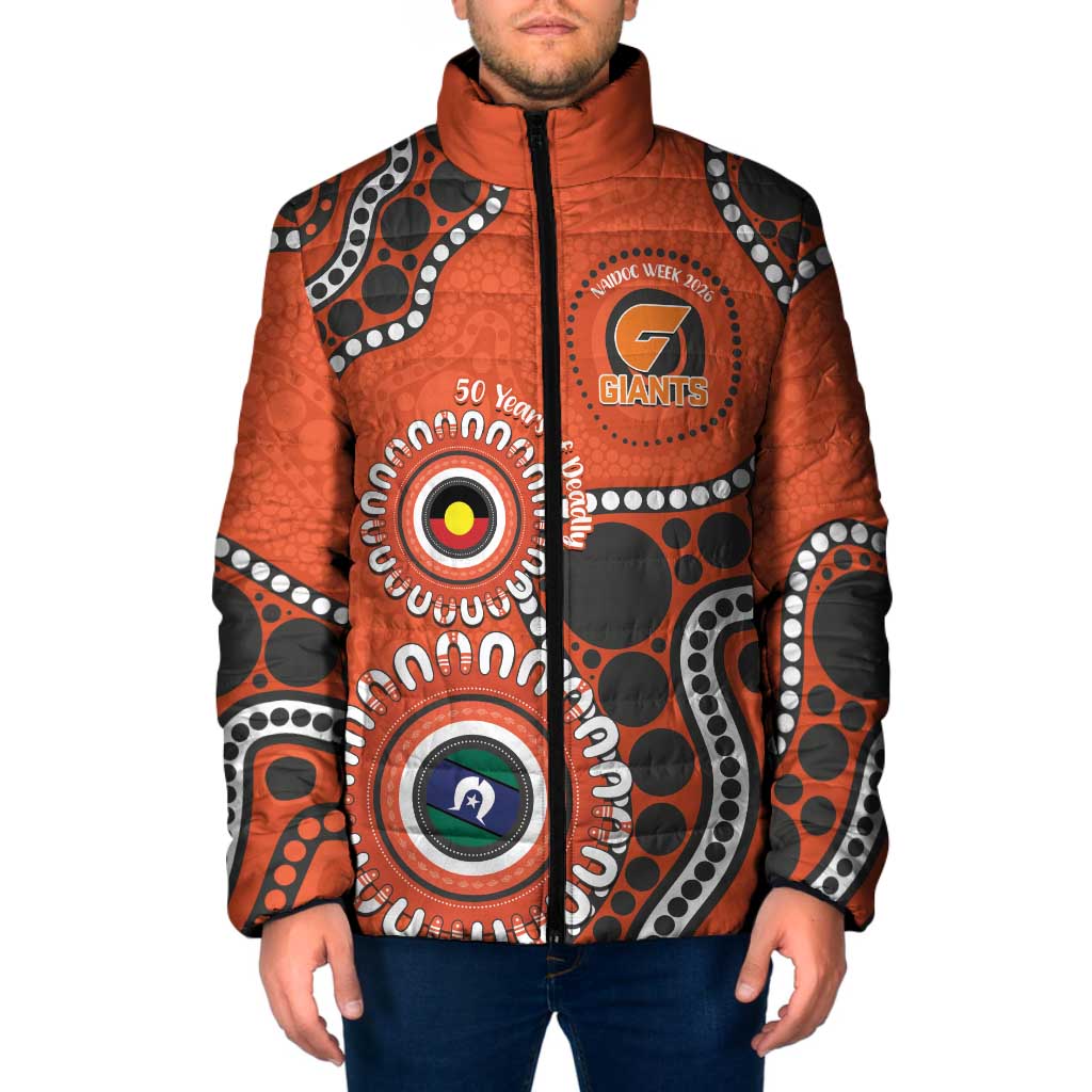 Giants NAIDOC 2026 Personalised Padded Jacket 50 Years of Deadly Aboriginal Art