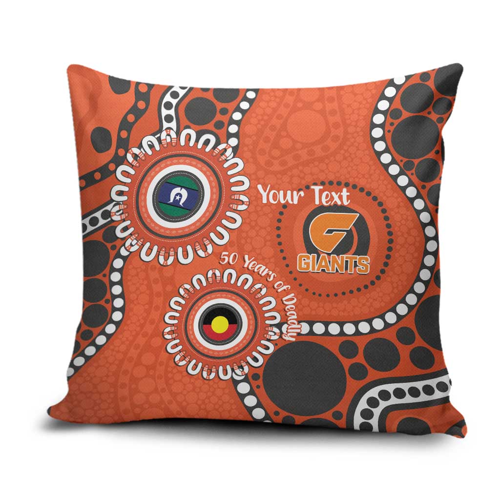 Giants NAIDOC 2026 Personalised Pillow Cover 50 Years of Deadly Aboriginal Art