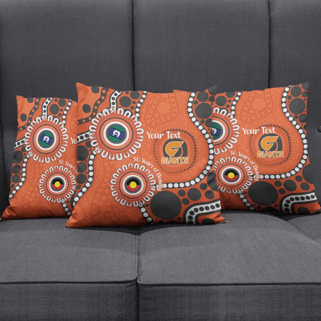 Giants NAIDOC 2026 Personalised Pillow Cover 50 Years of Deadly Aboriginal Art